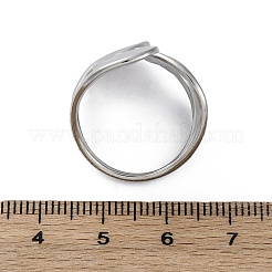304 Stainless Steel Open Cuff Rings for Women&nbsp;RJEW-F174-08P