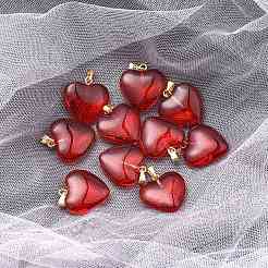 Transparent Spray Painted Glass Pendants&nbsp;GLAA-YW0001-98