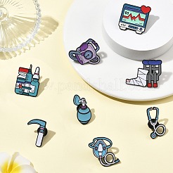 8Pcs 8 Styles Medical Theme Enamel Pins&nbsp;JEWB-CJ0003-62