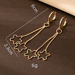 Alloy Star Tassel Hoop Earrings for Women&nbsp;WGF3701-01