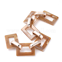 Imitation Gemstone Style Acrylic Handmade Rectangle Link Chains&nbsp;AJEW-JB00518