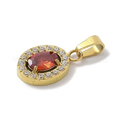 Ion Plating(IP) 304 Stainless Steel Micro Pave Cubic Zirconia Pendants&nbsp;STAS-Z107-05G-06