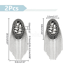 Fashion Iron Chain Tassel Epaulettes&nbsp;AJEW-WH0419-15P