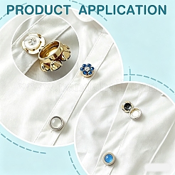 Flat Round Brass Button Covers Settings&nbsp;KK-WH0079-193B-P