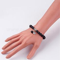 Natural Lava Rock Beaded Bracelets&nbsp;BJEW-JB02351-01