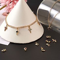 Brass Micro Pave Cubic Zirconia Charms&nbsp;ZIRC-TA0001-15G