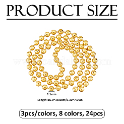 24Pcs 8 Colors Iron Round Ball Chains&nbsp;CH-FH0001-01
