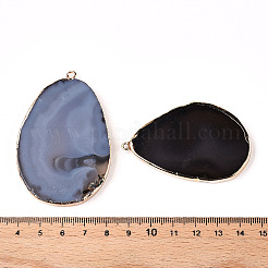 Natural Grey Agate Big Pendants&nbsp;KK-F882-01G