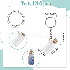 10Pcs Glass Bottle Keychains&nbsp;KEYC-SC0001-54