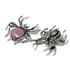 Dual-use Items Alloy Pave Dyed Shell Spider Brooch&nbsp;JEWB-C026-04D-AS