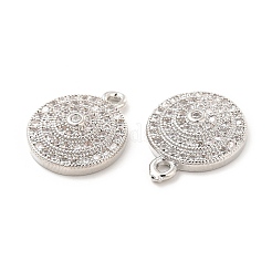 Brass Micro Pave Clear Cubic Zirconia Pendants&nbsp;KK-E071-16P