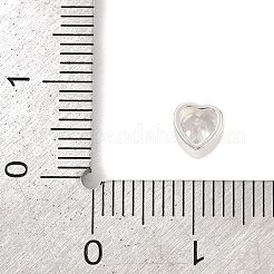 925 Sterling Silver Cubic Zirconia Heart Beads&nbsp;STER-F060-03S-01