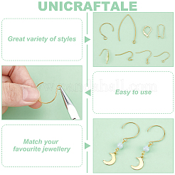 48Pcs 8 Style 304 Stainless Steel Earring Hooks&nbsp;STAS-UN0022-81