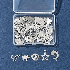 64Pcs 16 Styles Anti-Tarnish 201 Stainless Steel Charms&nbsp;STAS-FS0001-63