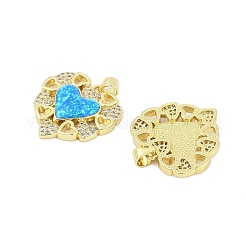 Brass Micro Pave Clear Cubic Zirconia Pendants&nbsp;KK-I723-02G