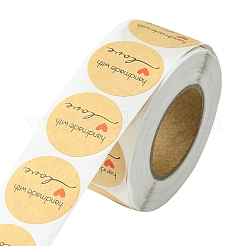 1 Inch Handmade with Love Sticker Rolls&nbsp;STIC-YW0001-03
