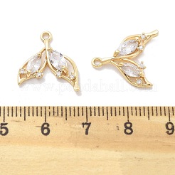Brass Micro Pave Cubic Zirconia Pendants&nbsp;KK-B134-39G