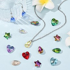 40Pcs 9 Colors Electroplate Glass Charms&nbsp;GLAA-FS0002-67