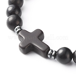 Energy Power Cross Beads Stretch Bracelets Set for Men Women&nbsp;BJEW-JB06891