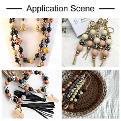 100Pcs 5 Styles Printed Natural Wooden Beads&nbsp;WOOD-FW0001-03