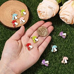 10Pcs 5 Colors Autumn Theme Alloy Enamel Pendants&nbsp;ENAM-YW0003-39