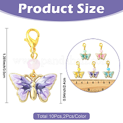 10Pcs 5 Colors Alloy Enamel Pendant Decorations&nbsp;HJEW-YW00459
