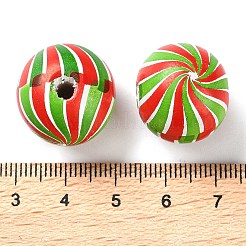 Printed Wood European Beads&nbsp;WOOD-Z002-03B