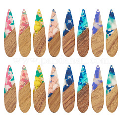 16Pcs 8 Colors  Resin and Walnut Pendants&nbsp;FIND-TA0006-40