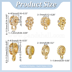 16Pcs 8 Styles Brass Cubic Zirconia Tube Bails&nbsp;KK-HY0004-44