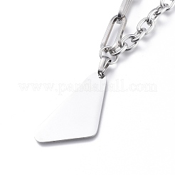 Non-Tarnish 304 Stainless Steel Paperclip Chains & Cable Chain Jewelry Sets&nbsp;SJEW-K153-10P
