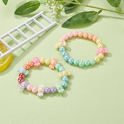 Opaque Acrylic Beads Stretch Bracelet Sets for Kids&nbsp;BJEW-JB06405