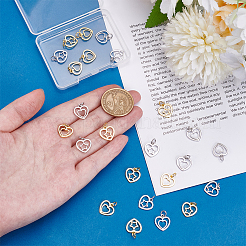 24Pcs 6 Styles Heart Brass Charms&nbsp;KK-AR0004-78