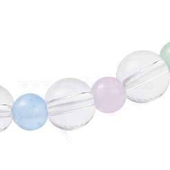 Natural Dyed Malaysia Jade & Synthetic Quartz Crystal Round Beaded Stretch Bracelets for Women&nbsp;BJEW-JB12253-01