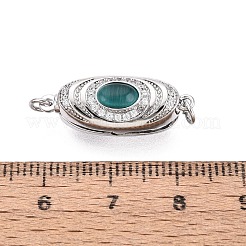 Brass Micro Pave Clear Cubic Zirconia Box Clasps&nbsp;KK-Q074-05P