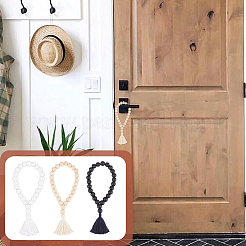 6Pcs 3 Colors Wood Tassels Pendant Decorations&nbsp;HJEW-OC00016