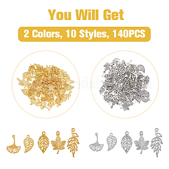 140Pcs 10 Styles Alloy Pendants&nbsp;FIND-FH0007-11