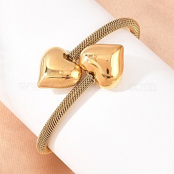 304 Stainless Steel Mesh Chain Bangles for Women&nbsp;BJEW-D460-05G