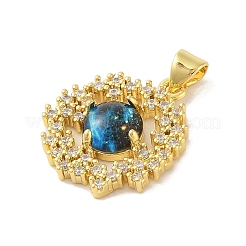 Rack Plating Brass Cubic Zirconia Enamel Pendants&nbsp;KK-S380-11G