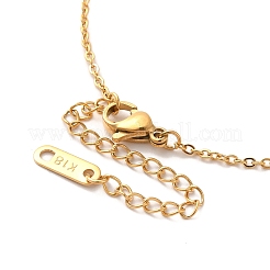 304 Stainless Steel Flat Round Pandant Necklace for Women&nbsp;NJEW-O126-01G-01