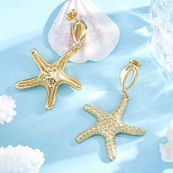Rack Plating Brass Dangle Stud Earrings for Women&nbsp;EJEW-C125-23C-G