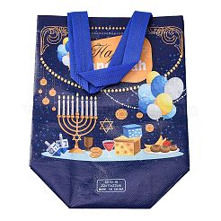 Hanukkah Theme Non-Woven Reusable Folding Gift Bags with Handle&nbsp;ABAG-NH0001-01B