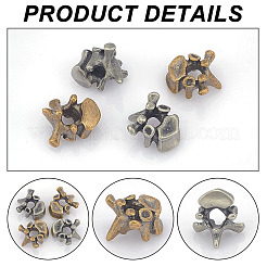4Pcs 2 Colors Vertebrae Shaped Brass Beads&nbsp;KK-NB0002-98