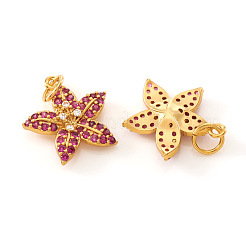 Brass Micro Pave Cubic Zirconia Pendants&nbsp;KK-I672-15G