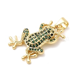 Brass Micro Pave Cubic Zirconia Pendants&nbsp;X-KK-H529-55B-G