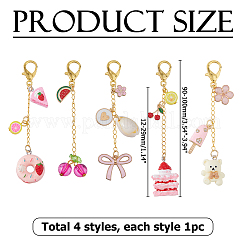 5Pcs Alloy Enamel & Handmade Polymer Clay & Resin Pendant Decorations&nbsp;HJEW-HS00094