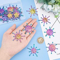 20Pcs 2 Style Rainbow Color Iron Pendants&nbsp;IFIN-FH0001-57