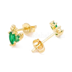 Brass Micro Pave Cubic Zirconia Stud Earring&nbsp;EJEW-C021-04G