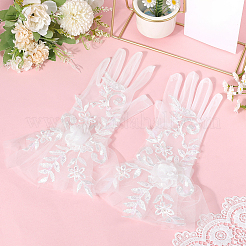 Polyester Bride's Lace Gloves&nbsp;AJEW-WH20120-23B