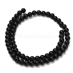 Natural Black Onyx(Dyed & Heated) Beads Strands&nbsp;G-Z024-01B-6mm