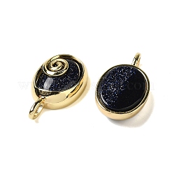 Synthetic Blue Goldstone Oval Pendants&nbsp;G-K371-01G-04